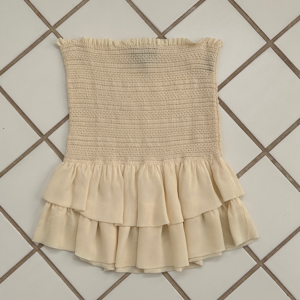 Isabel Marant Cream Ruffled Mini Skirt